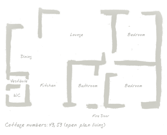 Two-bedroom open plan