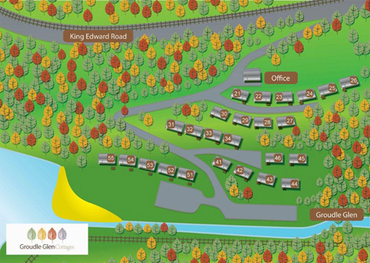 Groudle Cottages site map